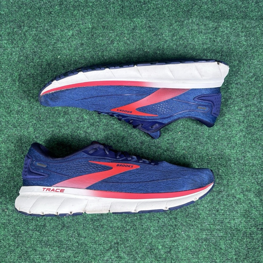 Brooks Shoes Men's 11 D Medium Trace 2 Blue Red Athletic Running Sneakers Shoe